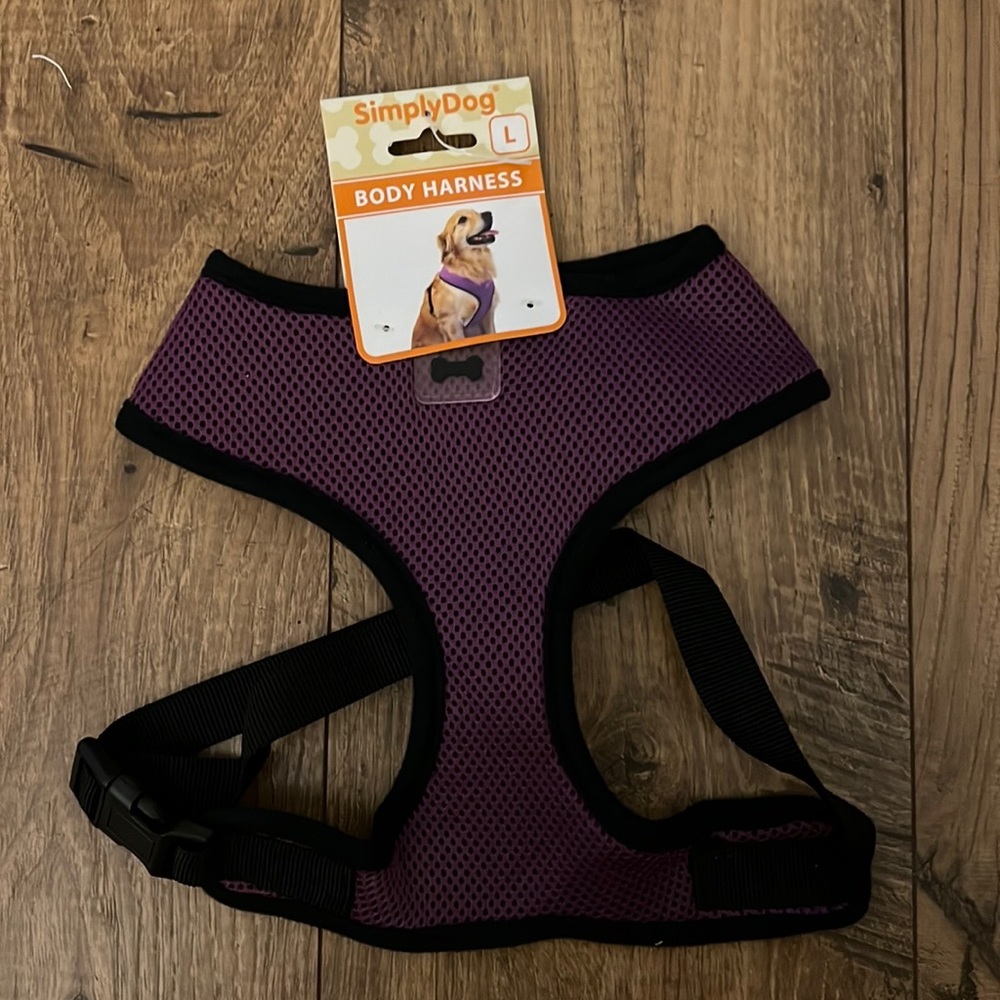 🦮 Simply Dog Adjustable Body Harness Purple Size L (20-40 lbs)